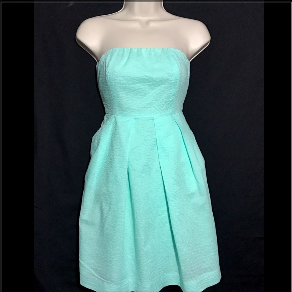 EUC J Crew Strapless Mint Dress - 2P